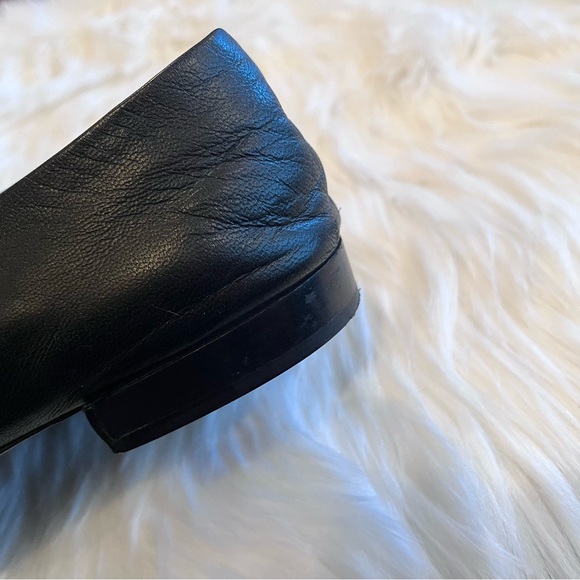 BALENCIAGA 36.5/ US 6.5 Black Leather Bow Accents Round Toe Ballet Flats - Picture 8 of 15